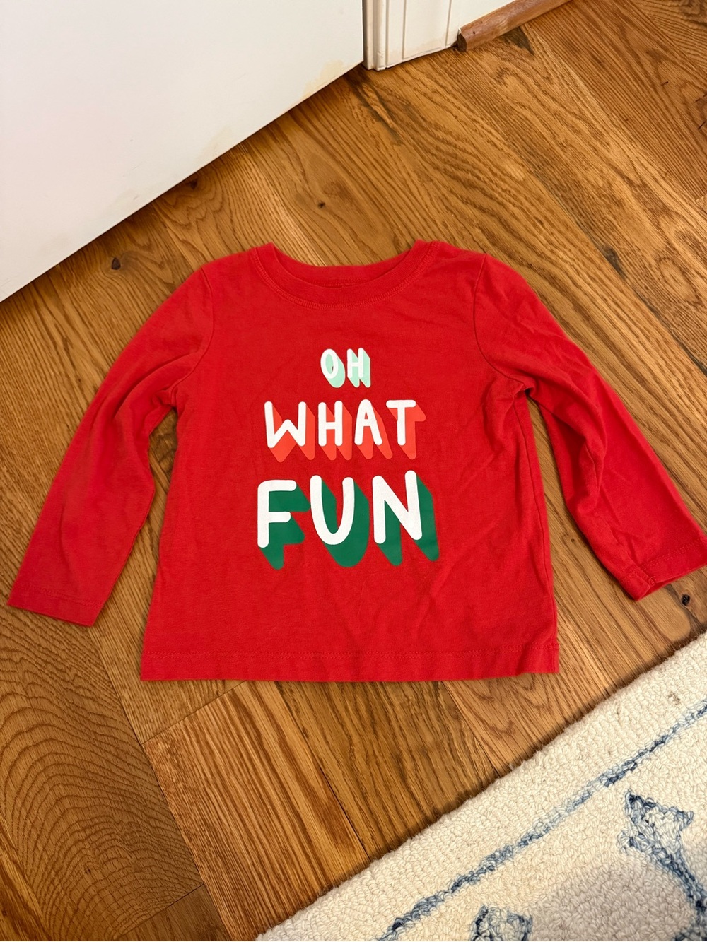Hope & Wonder Holiday Red Long Sleeve Shirt Oh What Fun Size 2T